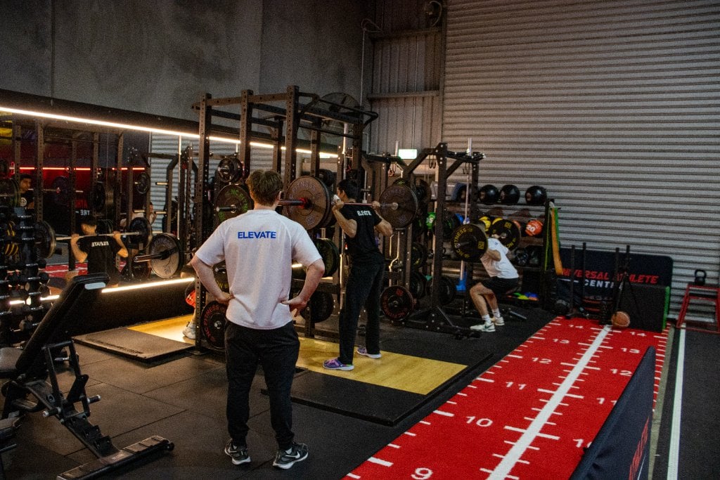 Athletes training at Elevate in Keysborough